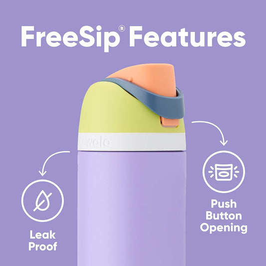 Owala FreeSip Insulated Water Bottle – Stainless Steel, BPA-Free, With Straw 16/24 oz 