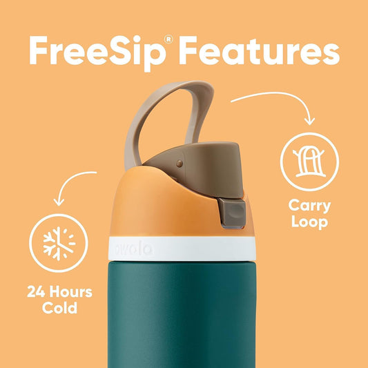 Owala FreeSip Insulated Water Bottle – Stainless Steel, BPA-Free, With Straw 16/24 oz 